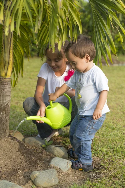 Happy Children Gardening — Stock Photo, Image