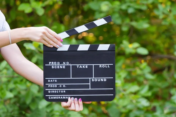 Movie production clapper board — Stock Photo, Image