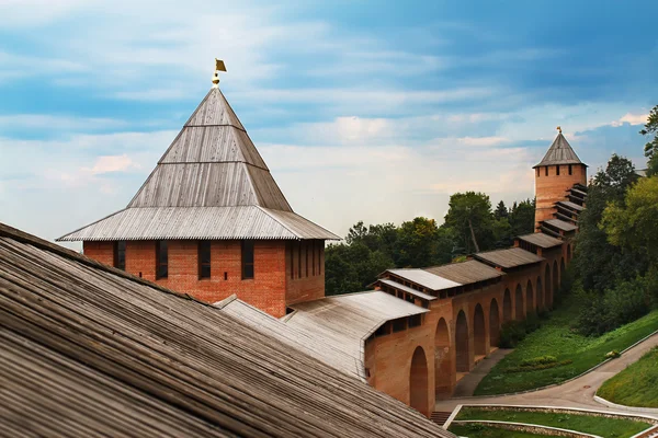 Vue murale du Kremlin à Nijni Novgorod — Photo