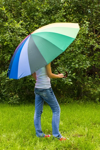 Woman with umbrella — Stock Photo, Image