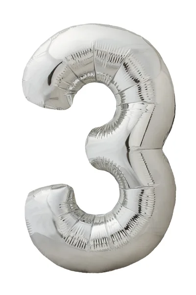 Αριθμός τρία baloon σχήμα — Φωτογραφία Αρχείου
