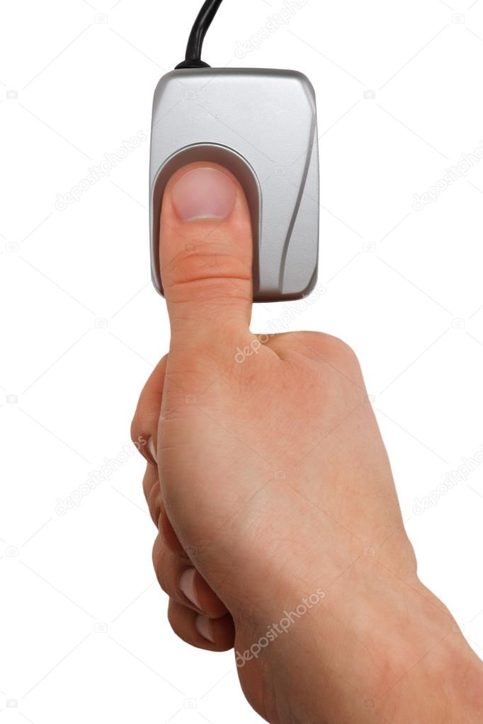 Finger on biometric scaner