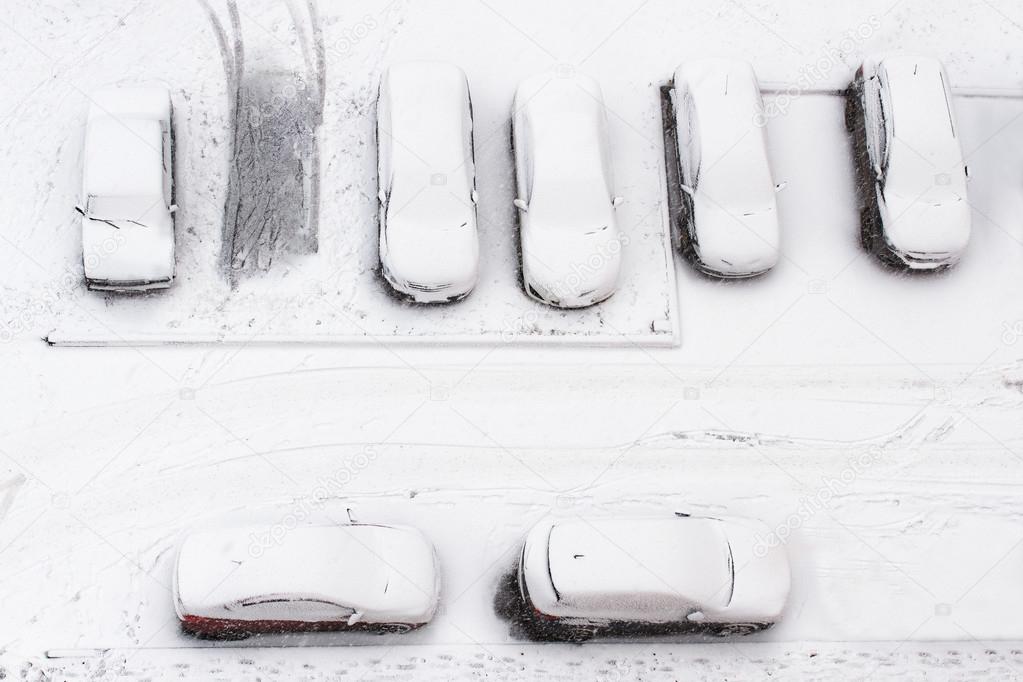 Cars under the snow