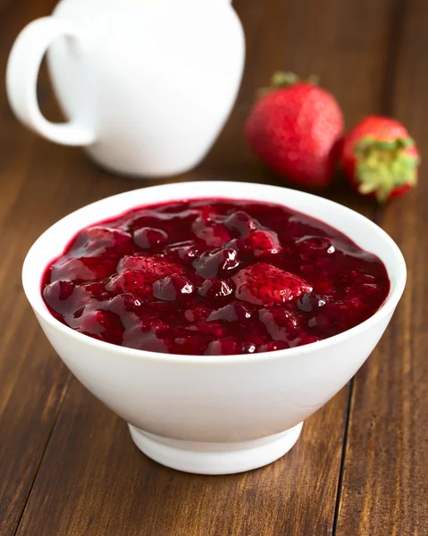German Rote Gruetze (Red Groats) Red Berry Pudding — Stock Photo, Image