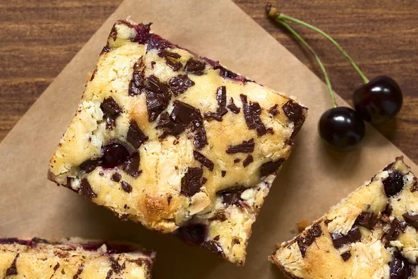 Cherry Blondie Cake — Stock Photo, Image