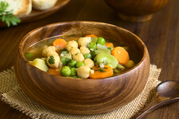 蔬菜和鹰嘴豆汤 — 图库照片