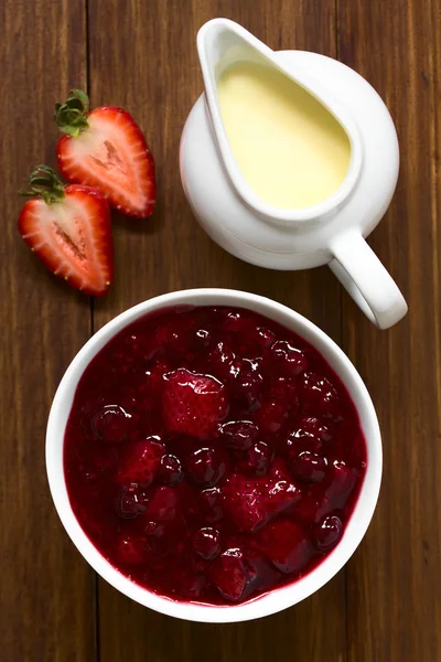 Jerman Rote Gruetze Merah Berry Pudding — Stok Foto