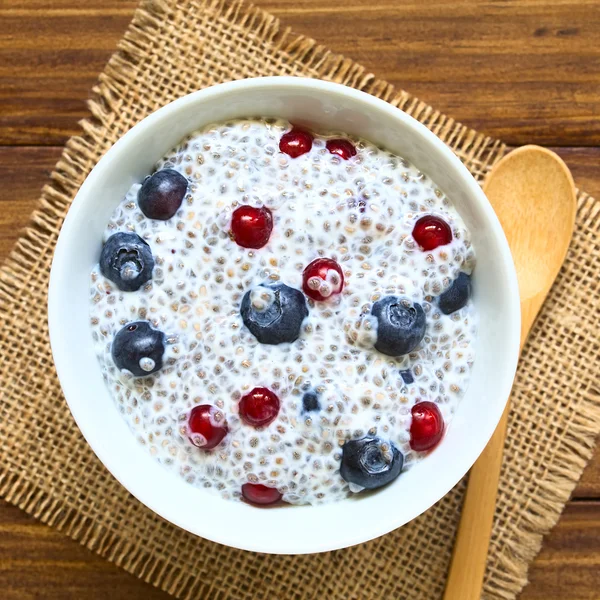 Chia Pudding with Berries — Stock Photo, Image