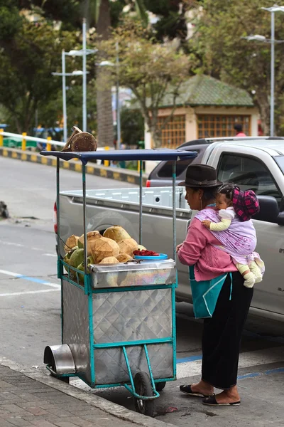 Coconut Cart in Ambato, Ecuador — Stock Photo, Image