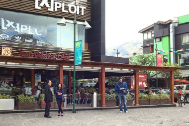 Juan valdez Cafe plaza üzerinde foch quito, Ekvator,