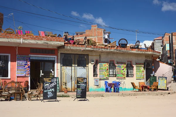 Restaurants in Copacabana, Bolivia — Stockfoto