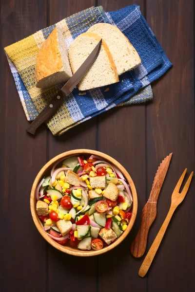 Fräsch sallad med krutonger — Stockfoto