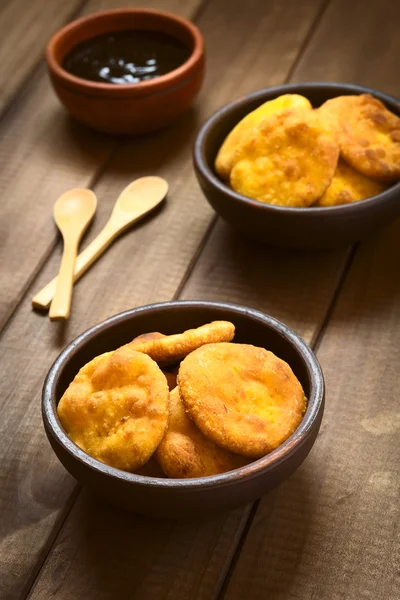 Lanche chileno chamado Sopaipilla — Fotografia de Stock