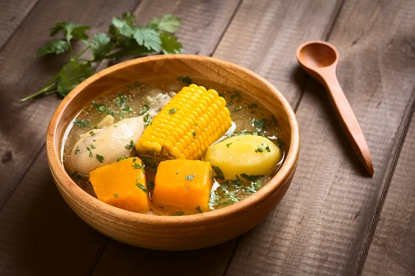 Sopa tradicional chilena Cazuela de Pollo — Fotografia de Stock