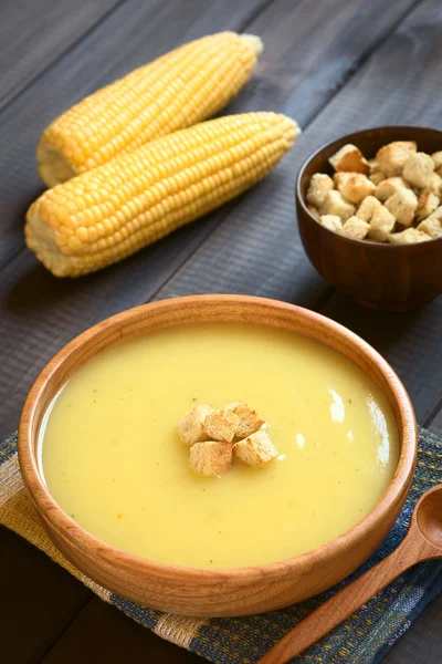 Cream kukuřičná polévka — Stock fotografie