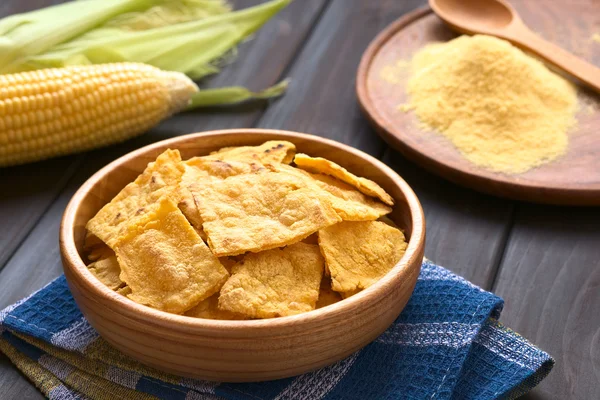 Zelfgemaakte gebakken tortillachips — Stockfoto