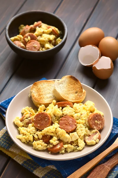 Uovo strapazzato con Chorizo e Cipolla — Foto Stock