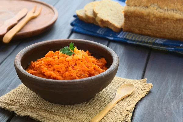 Morot och röd paprika spridning — Stockfoto