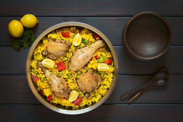Spanyol csirke paella — Stock Fotó