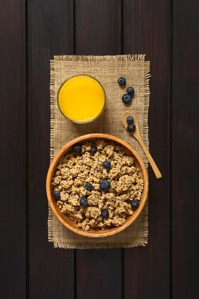 Breakfast Cereal with Blueberries — Stock Photo, Image