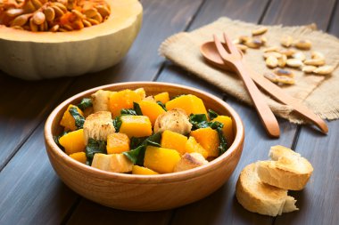 Pumpkin and Chard Salad with Croutons