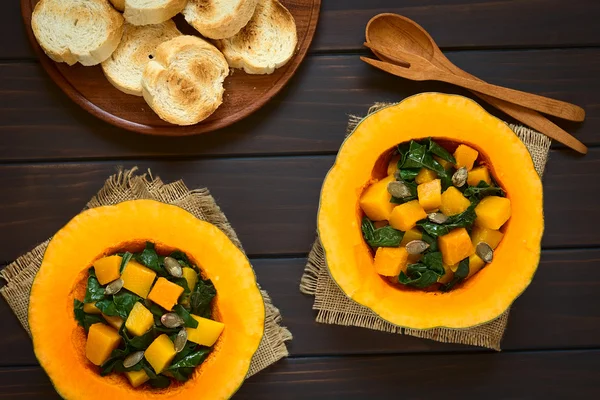 Pumpkin and Chard Salad with Pumpkin Seeds — 스톡 사진