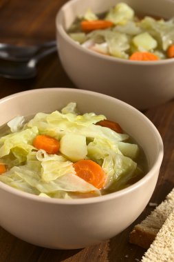 Savoy Cabbage Carrot Potato Stew in Bowl
