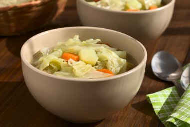 Savoy Cabbage Carrot Potato Stew in Bowl