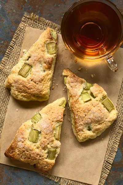 Hausgemachte Rhabarber-Scone — Stockfoto