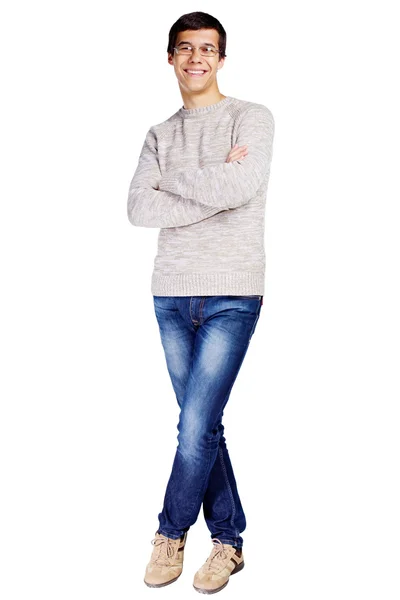 Guy with crossed arms and legs — Stock Photo, Image