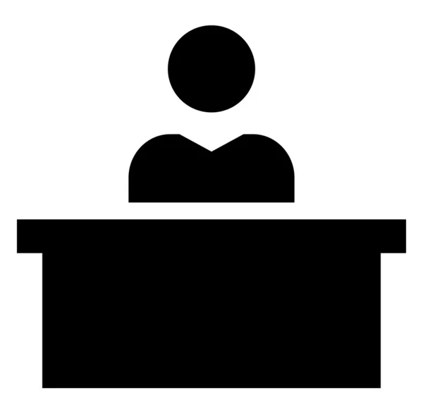 Man op Bureau pictogram — Stockvector