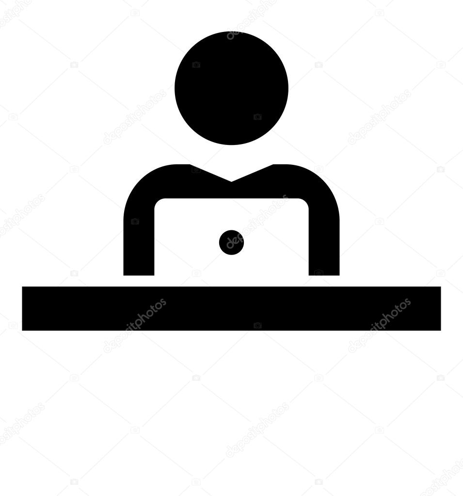 Man Working On Laptop Icon Stock Vector C Furtaev 57363707