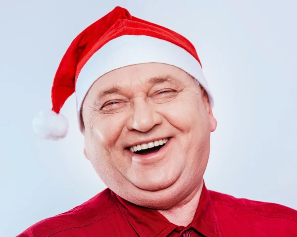 Christmas senior man laugh — Stock Photo, Image