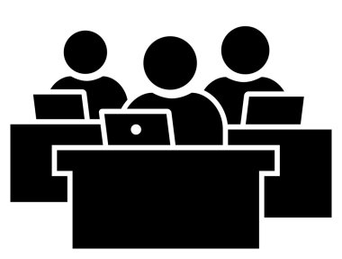 Ofis çalışanları işyeri simgesinin