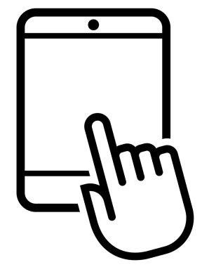 Tablet click icon clipart