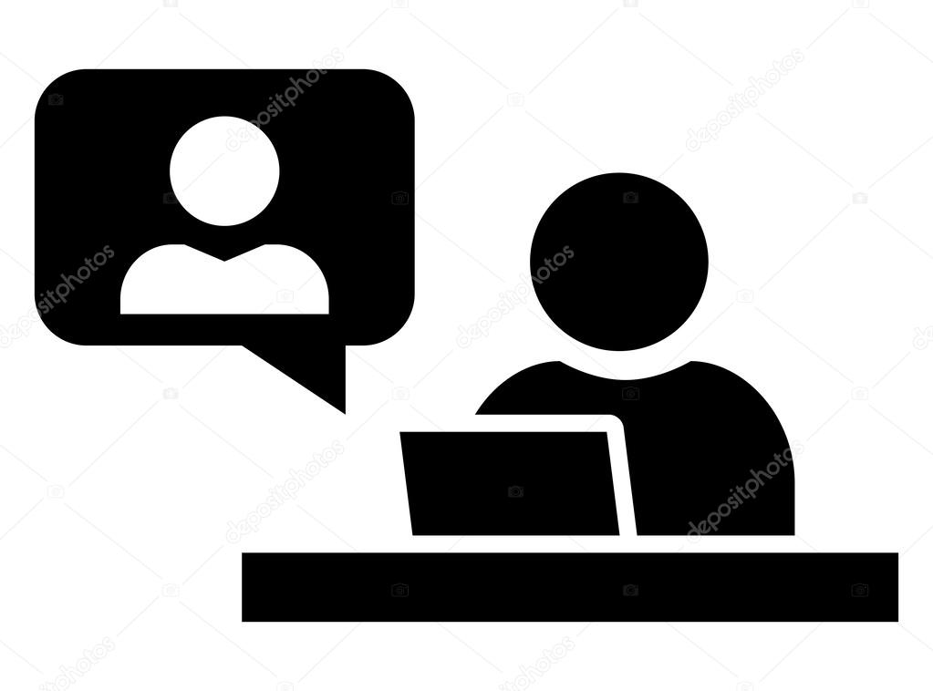 Video chat communication icon