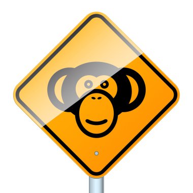Monkey on road clipart