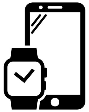 Smartwatch ve akıllı telefon simgesi