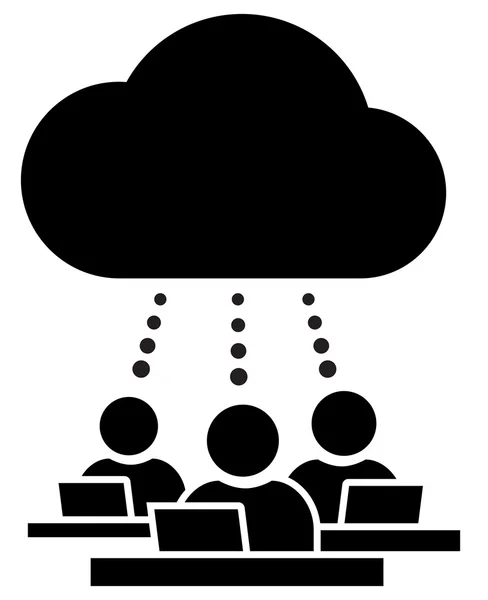 Icono del grupo de trabajo en nube — Vector de stock
