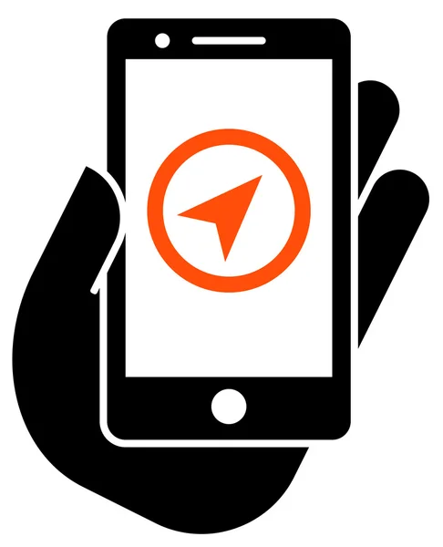 Navigation im Smartphone-Symbol — Stockvektor