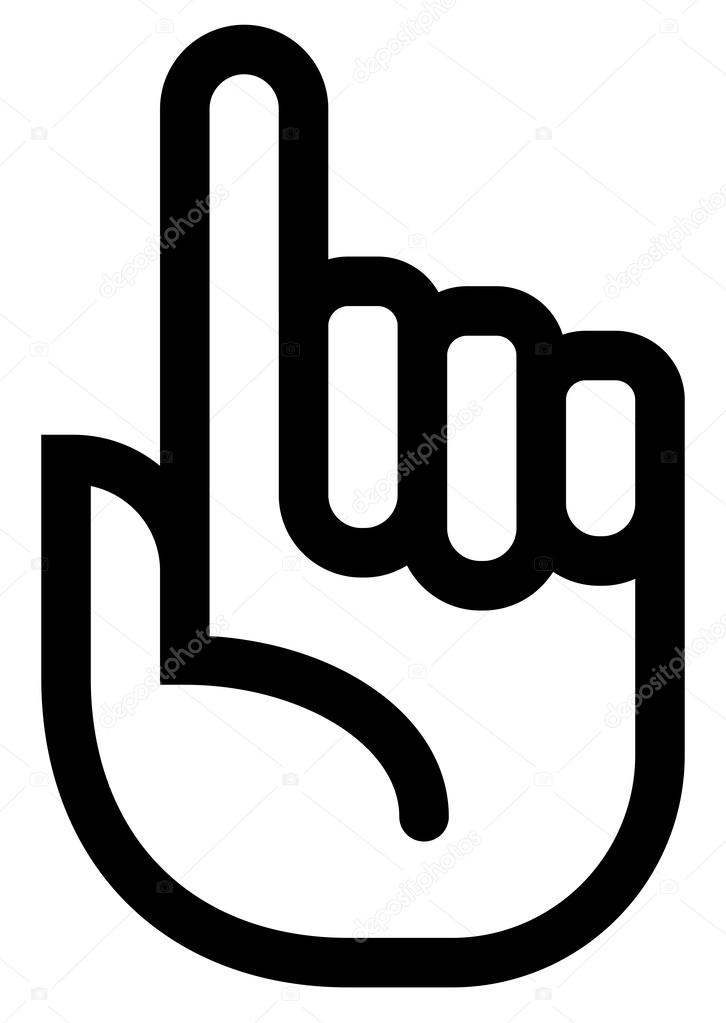 Attention finger outline icon