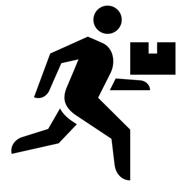 Delivery Man Postman Courier Post Stick Figure Pictogram Icon — Stock
