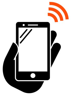 Smartphone with NFC icon clipart