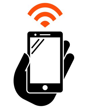Smartphone with NFC icon clipart