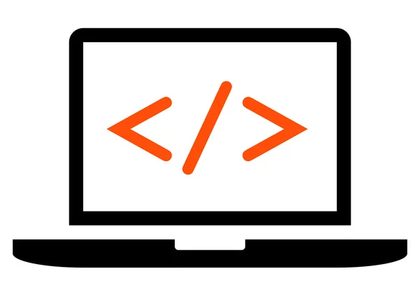 Développeur logiciel icône ordinateur portable — Image vectorielle