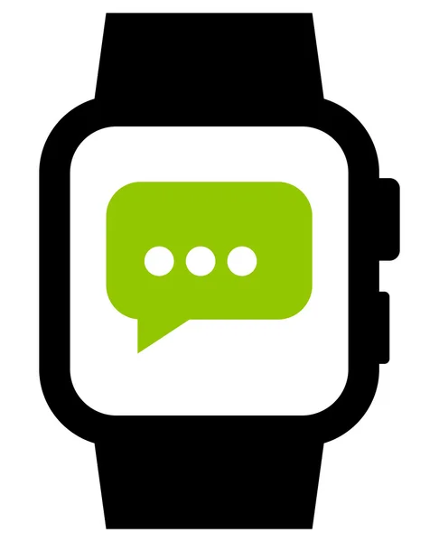 Mensajería en el icono smartwatch — Vector de stock