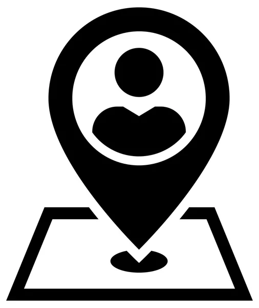地図アイコンをユーザー — ストックベクタ