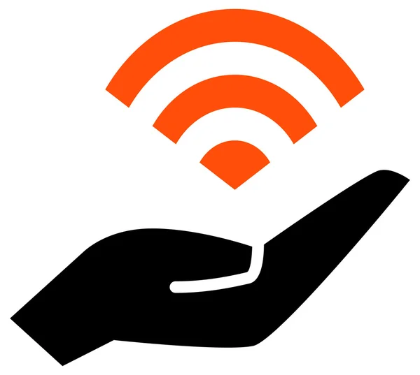 Icona WiFi a portata di mano — Vettoriale Stock
