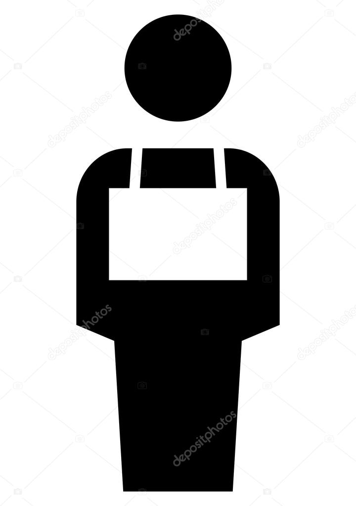 Man with label icon