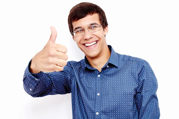 Guy showing thumb up sign — Stock Photo, Image